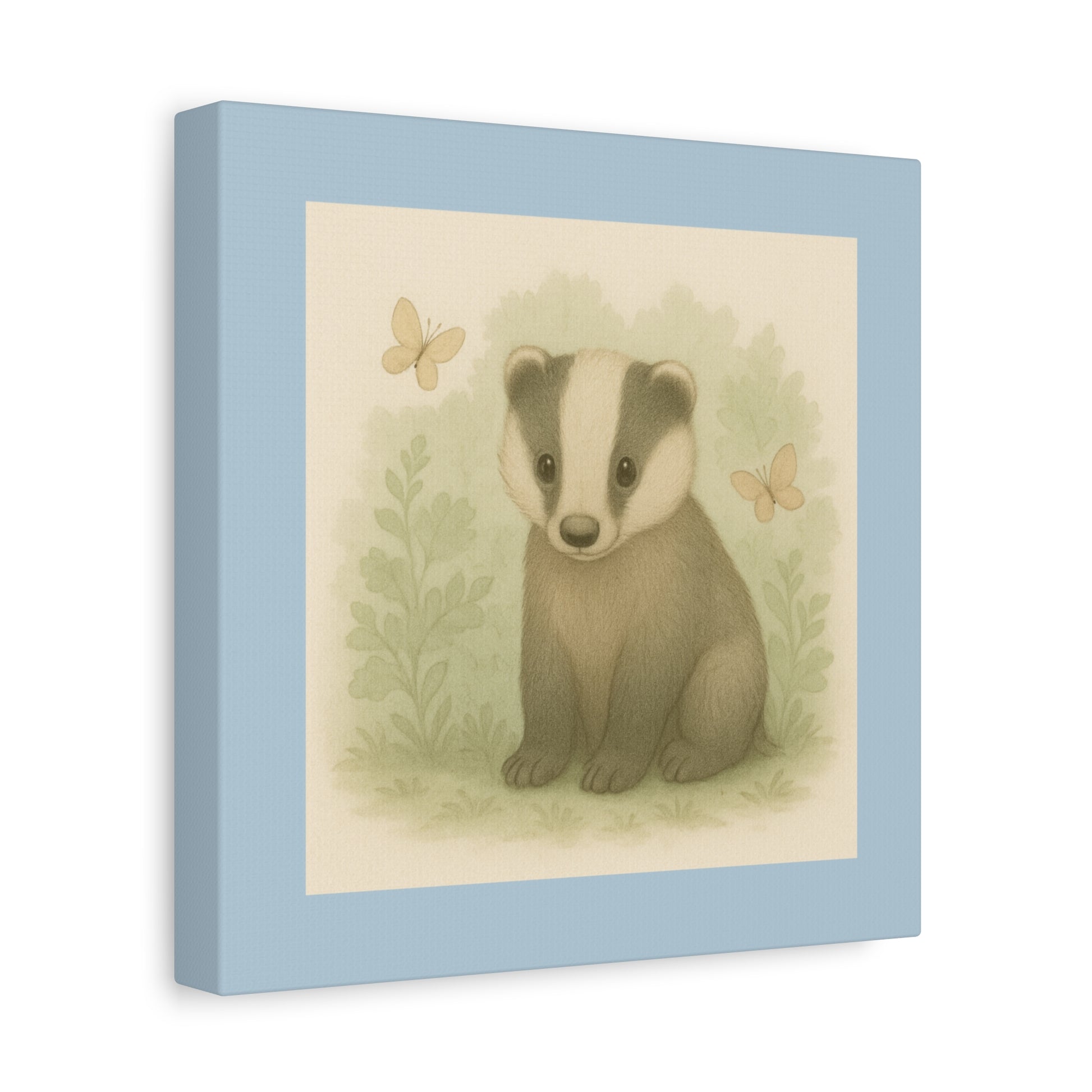 Adorable Badger Canvas Wall Art, Nursery Decor, Animal Lover Gift, Children's Room Decor, Unique Wall Hanging
