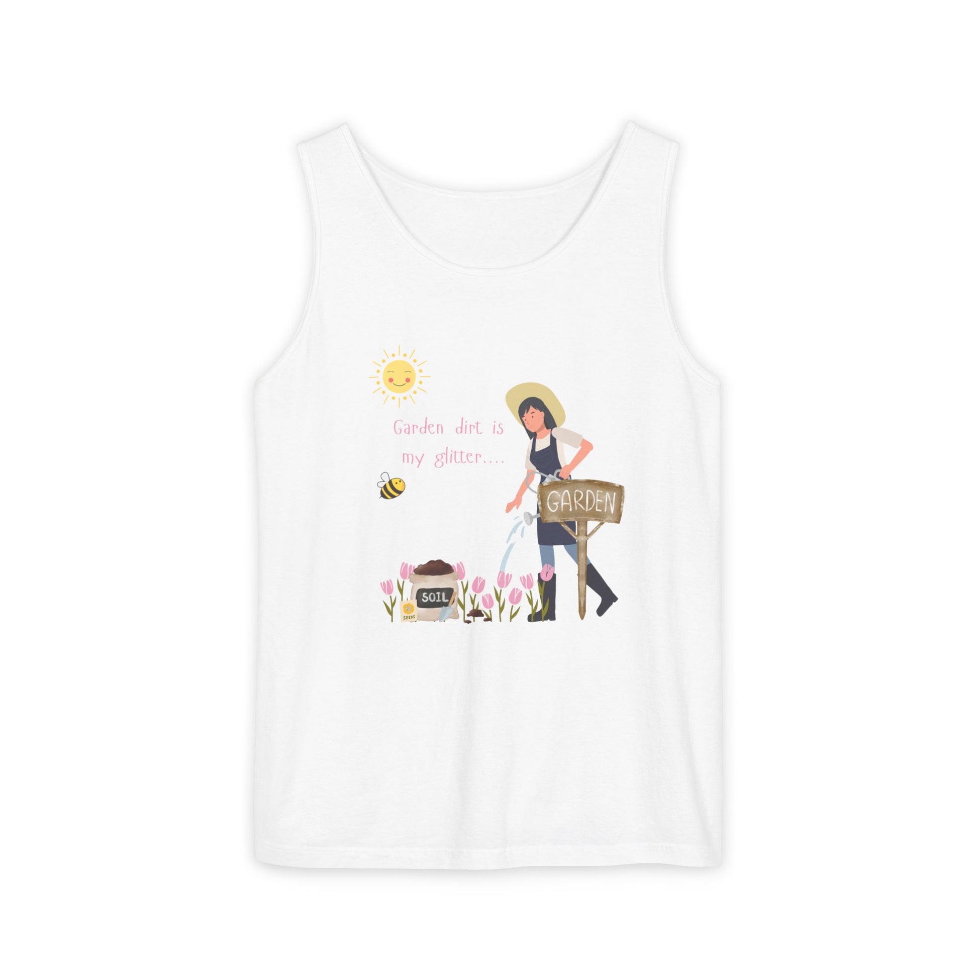 Gardening Vibes Tank Top, Unisex Graphic Tee, Summer Casual Wear, Nature Enthusiast Gift, Garden Party Apparel